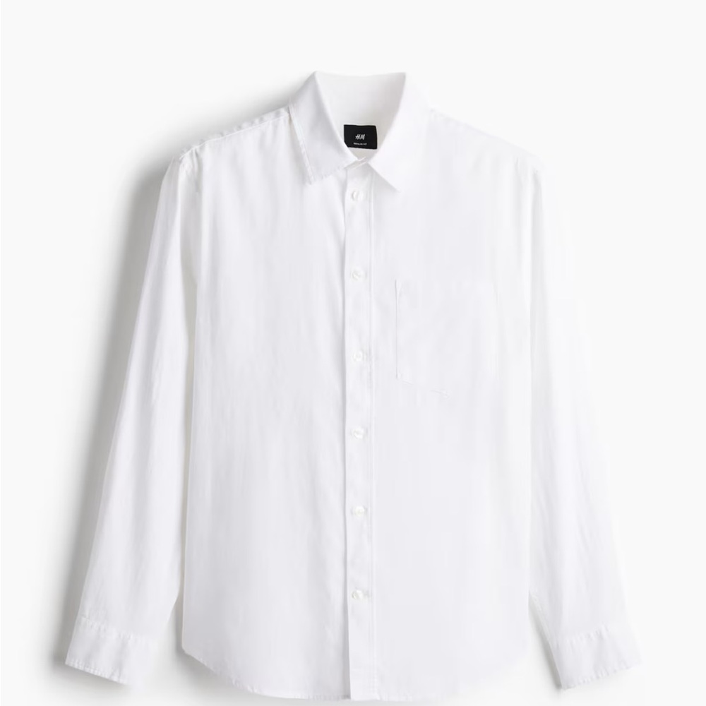 H&M Regular Fit Linen-Blend Shirt